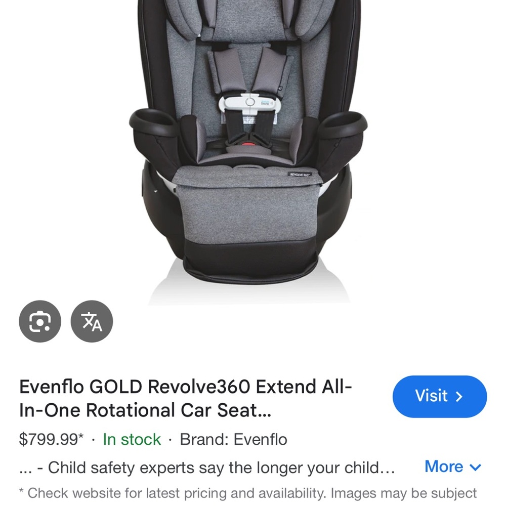 Evenflo Gold Revolve360 Extend All-In-One Car Seat - Black and Gray